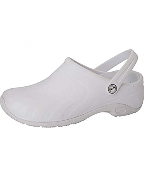 Anywear Zone Women's Healthcare Professional Injected Clog with Backstrap 8 White