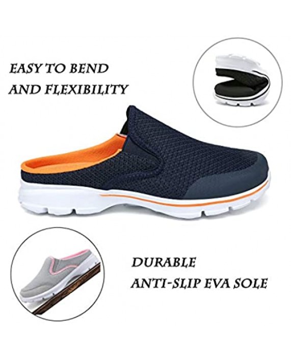 C CELANDA Womens Mens Garden Clogs Mules Slip on House Slippers Breathable Lightweight Mesh Shoes Non Slip Trainers Fashion Knit Sneakers