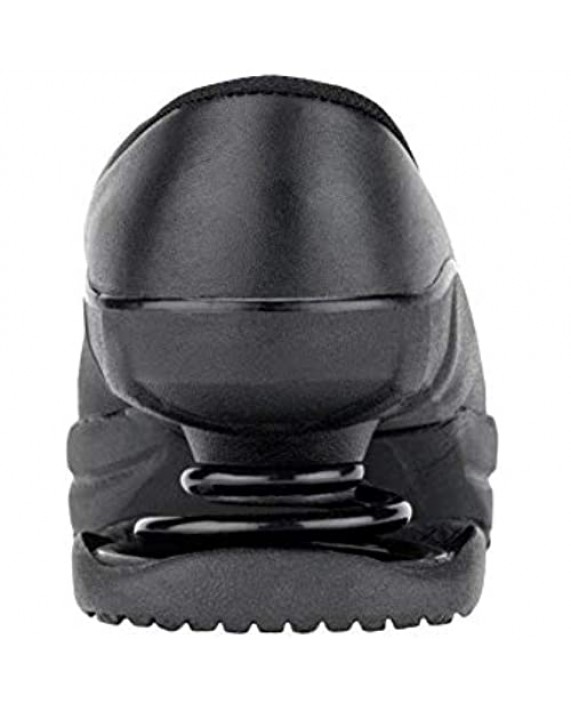 Z-CoiL Pain Relief Footwear Women's Toffler Slip Resistant Black Leather Clog Sandal