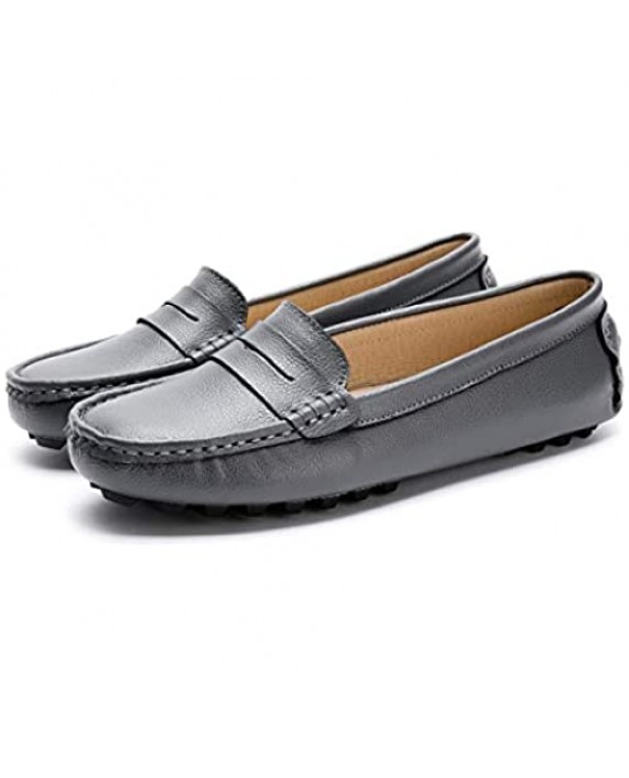 Artisure Women's Classic Genuine Leather Penny Loafers Driving Moccasins Casual Slip On Boat Shoes Fashion Comfort Flats