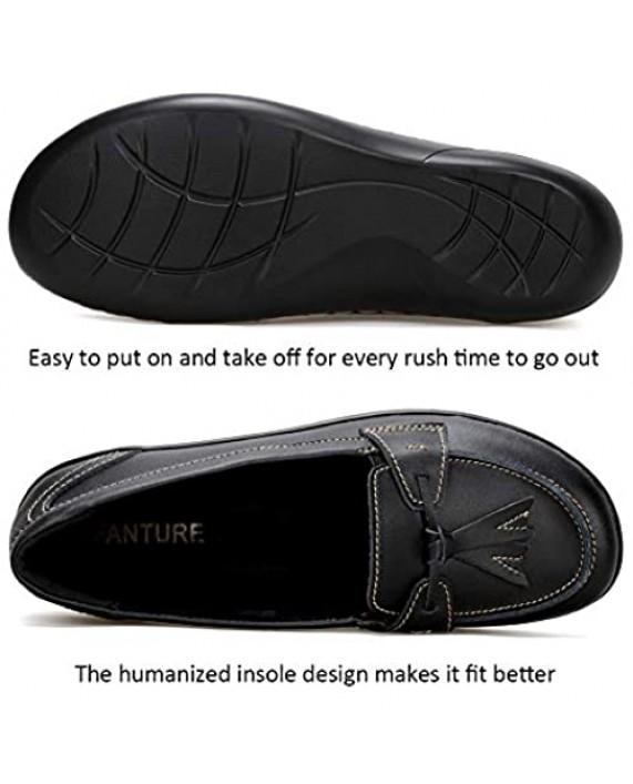 Flats Shoes Loafers for Women Classic Leather Loafers Casual Slip-On Boat Shoes Fashion Comfort Flat Driving Walking Moccasins Soft Sole Shoes