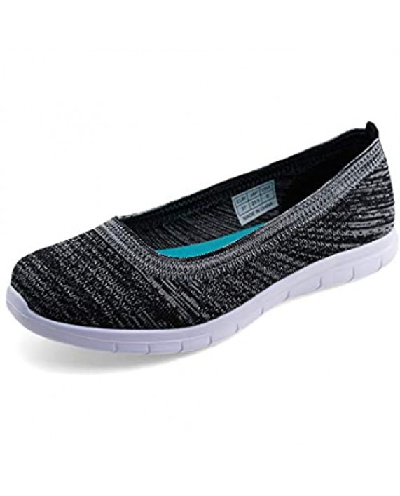 JABASIC Women Knit Loafers Comfortable Slip on Flats Shoes