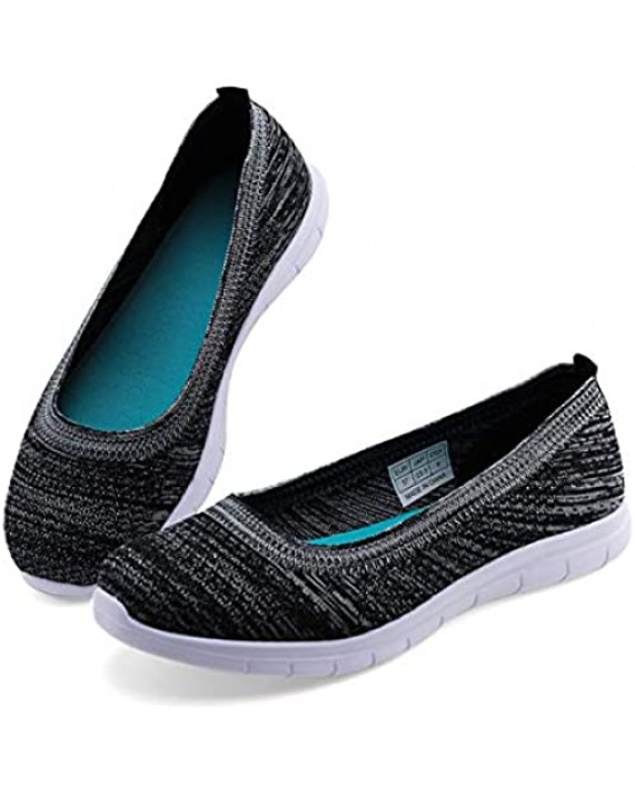 JABASIC Women Knit Loafers Comfortable Slip on Flats Shoes