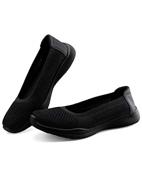 JABASIC Women Slip On Knit Loafers Comfortable Walking Flat Shoes