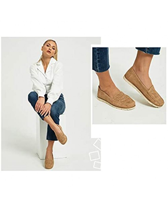 Jabasic Womens Penny Loafers Breathable Slip on Flat Shoes Moccasins