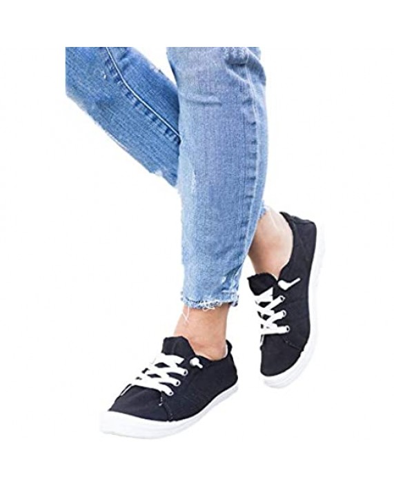 Soda Flat Women Shoes Linen Canvas Slip On Sneakers Lace Up Style Loafers Zig-S