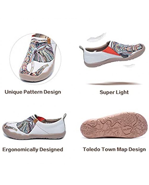 UIN Women's Slip Ons Canvas Lightweight Flats Sneakers Walking Casual Art Painted Travel Shoes Cute Animal Warm Heart