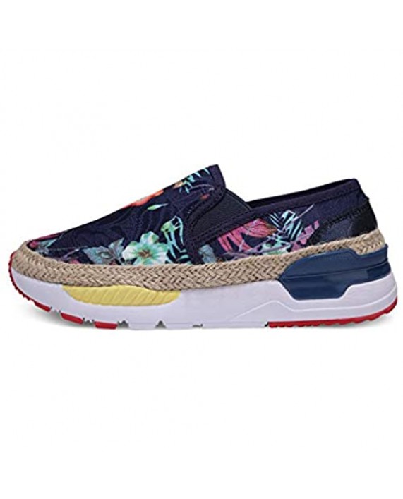 uubaris Women's Embroidered Floral Slip-On Loafers Casual & Walking Fashion Sneakers