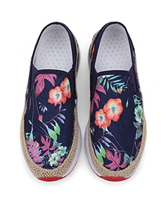 uubaris Women's Embroidered Floral Slip-On Loafers Casual & Walking Fashion Sneakers