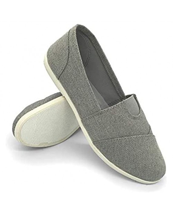 Women Slip on Loafer Flat Shoes Soft Daily Slip-on Casual Sneaker Classic Flats Breathable Women's Loafers Canvas Walking Shoes Flats Comfortable for Women to Wear Daily