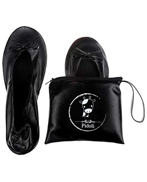 Ballet Flats Shoes -Women's Foldable Portable Travel Roll Up Shoes with Pouch