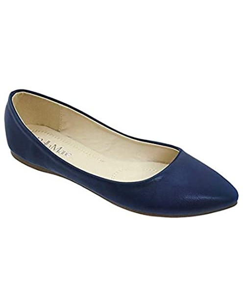 Bella Marie Angie Women's Pointy Toe Slip On Classic Ballet Flats