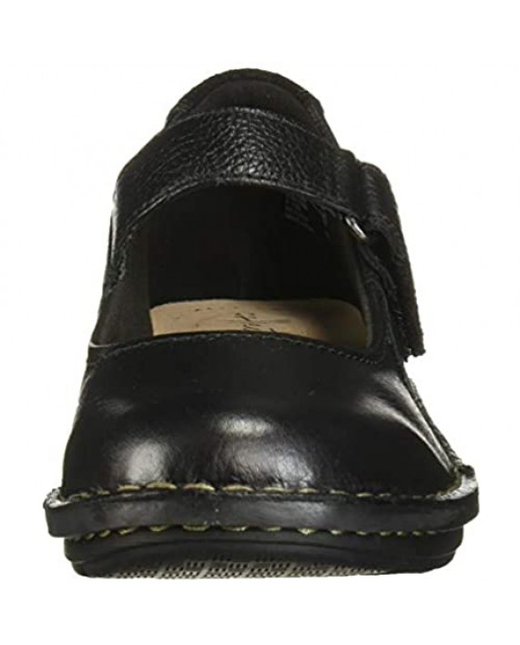 Clarks womens Michela Penny Mary Jane Flat Black Leather/Suede Combi 8 Wide US