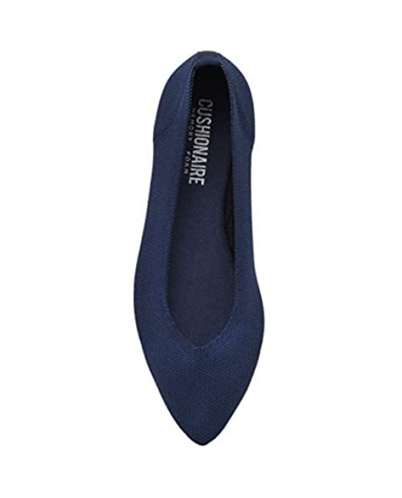 CUSHIONAIRE Women's Ensley Knit Flat +Memory Foam and Wide Widths Available