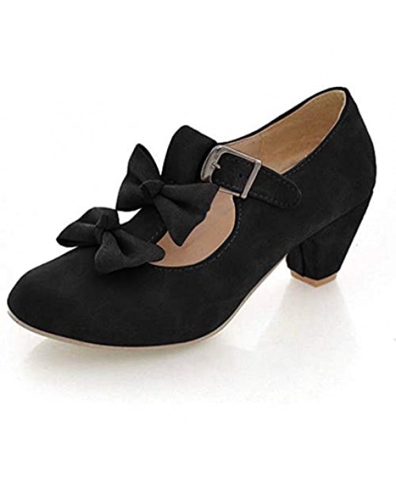 MFairy Woman’s Low Heel Lolita Shoes Cute Bowknot Mary Jane Shoes