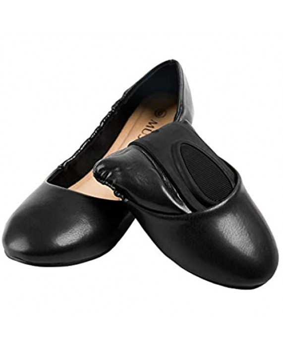 MUSSHOE Ballet Shoes for Women Elastic Flats Foldable Slip On Shoes Portable Travel Womens Flats