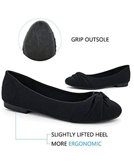 MUSSHOE Women's Slip-on Ballet Flat Shoes