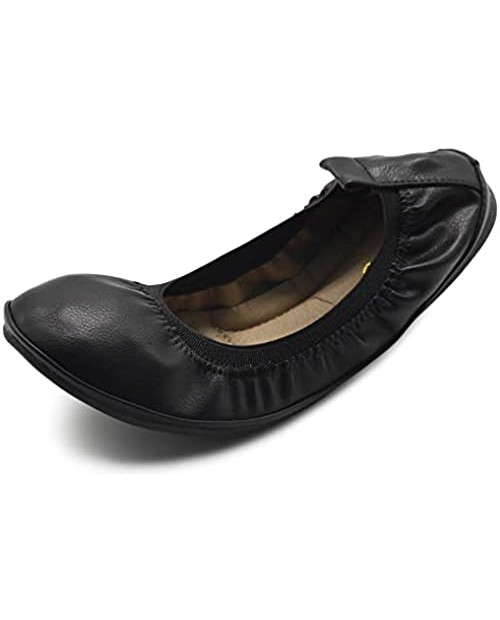 Ollio Women's Shoe Collar Shoe Pull Tab Comfort Ballet Flat