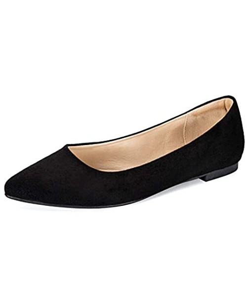 PENNYSUE Women's Pointed Toe Ballet Flats Casual Soft Slip On Classic Shoes