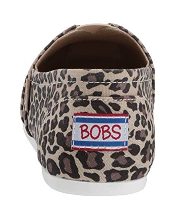 Skechers Women's Bobs Plush-Hot Spotted. Leopard Print Slip on Ballet Flat