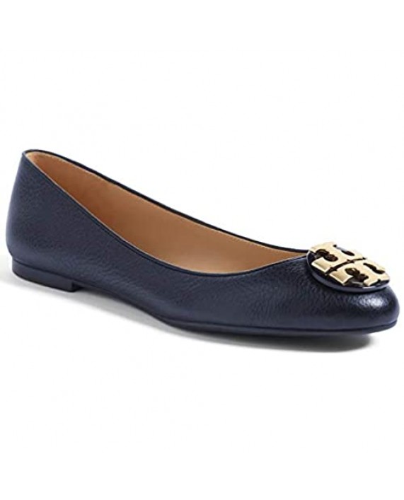 Tory Burch Tumbled Leather Claire Ballet Flat 43394 Size