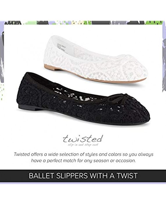 Twisted Sage Womens Flats | Lightweight Flower Crochet Ballet Shoes with Comfort Insole