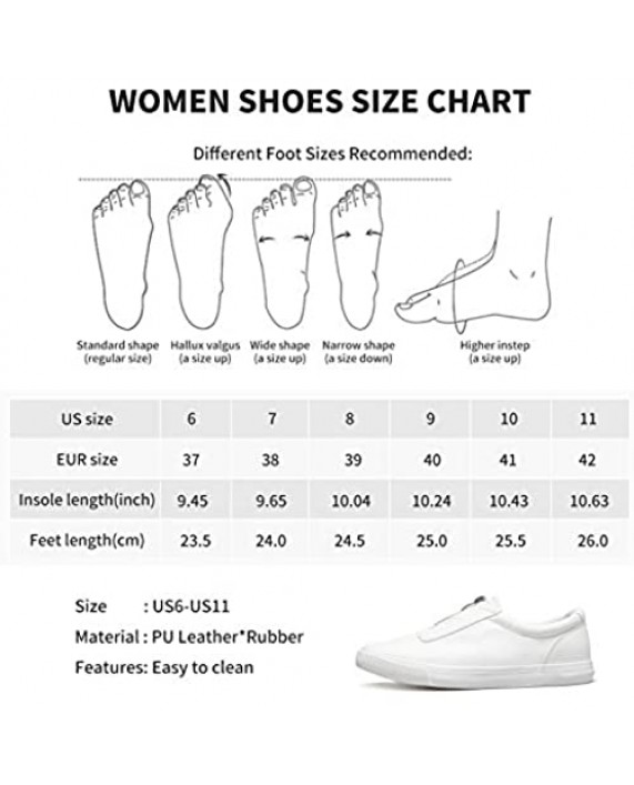 AOMAIS Women's Slip on Shoes White Leather Sneakers for Women Tennis Shoes Casual Slip on Sneakers