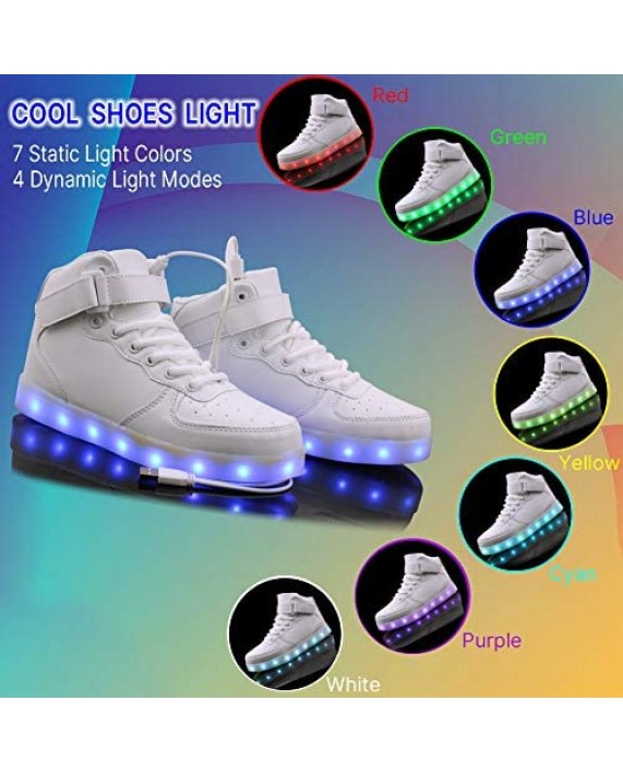High Top LED Light Up Shoes USB Charging Sneakers for Men Women