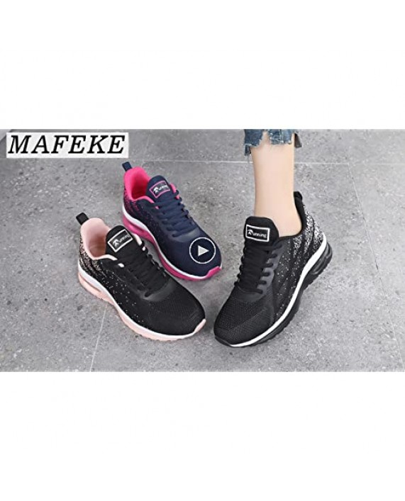 MAFEKE Women Air Athletic Running Shoes Fashion Tennis Breathable Lightweight Walking Sneakers