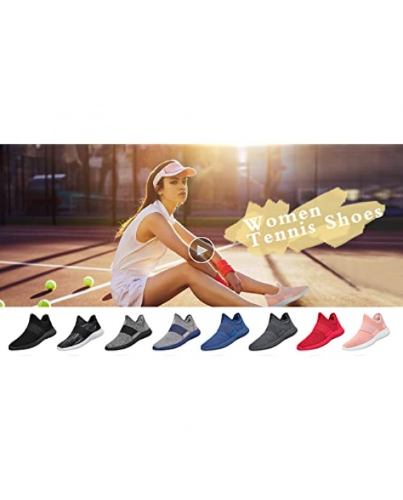 Troadlop Women Sneakers Air Cushion Slip on Tennis Shoes Light Breathable Running Walking Athletic Shoes