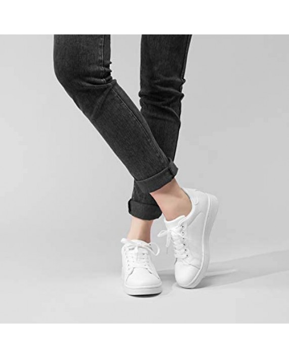 VEPOSE Women's Fashion Sneakers Platform Walking Shoes White Sneaker for Women