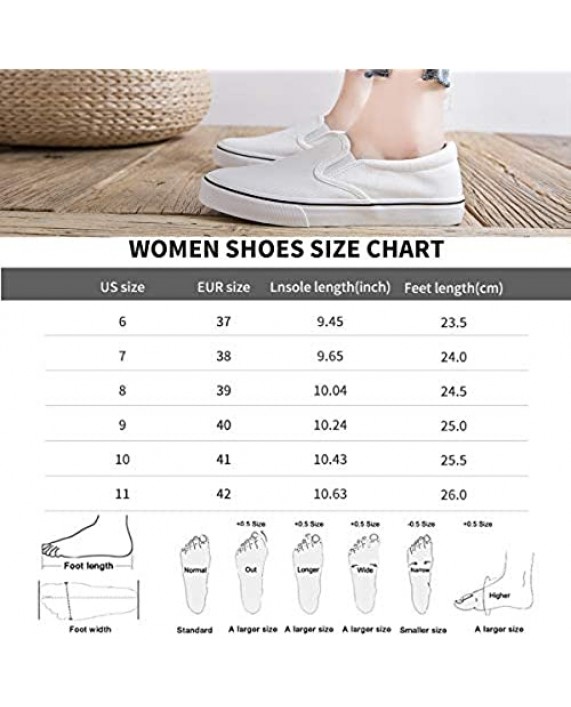 Women's Canvas Slip On Sneakers Fashion Flats Shoes White Canvas Shoes