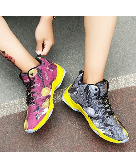 ESXGED Unisex Lifestyle Womens Non-Slip Basketball Shoes Mens Colourful Casual Sports Running Sneakers