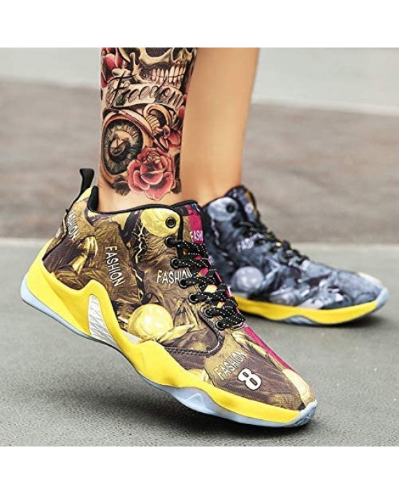 ESXGED Unisex Lifestyle Womens Non-Slip Basketball Shoes Mens Colourful Casual Sports Running Sneakers