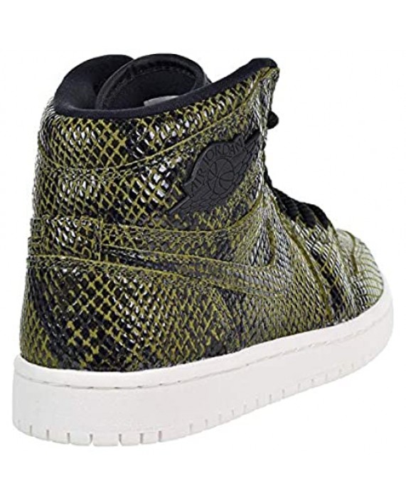 Jordan AH7389-302: Womens Jordan 1 Retro High Premium Olive Canvas/Black Sneaker