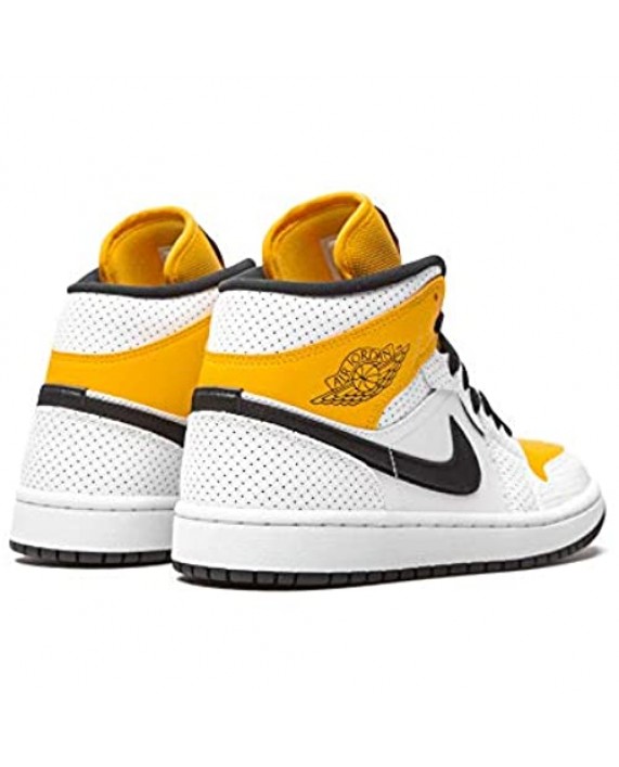 Nike Women's Shoes Air Jordan 1 Mid Perforated White University Gold BQ6472-107