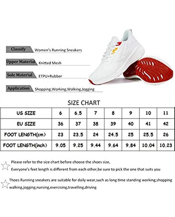 Akk Womens Walking Running Shoes - Sports Jogging Shoes Comfortable Breathable Sneakers Casual Lace Up Knitted Mesh Shoes for Gym Work