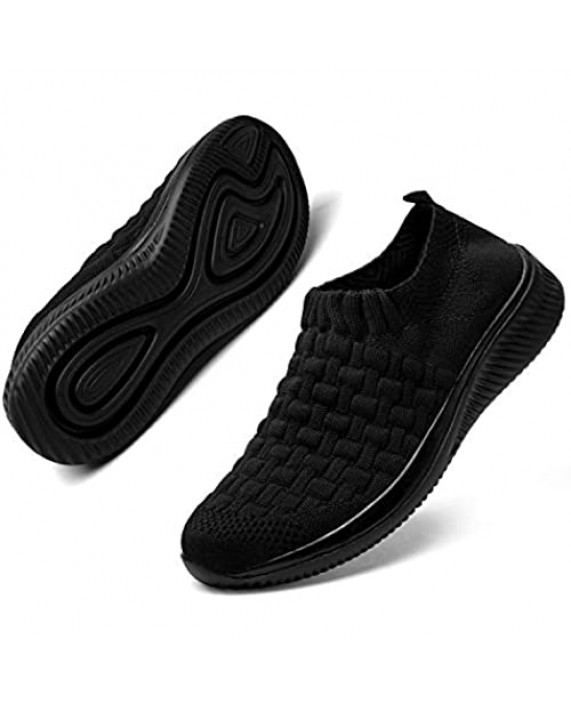 DKRUCAK Womens Comfort Elastic Sock Slip On Walking Shoes Lightweight Non-Slip Breathable(Size:5-11)