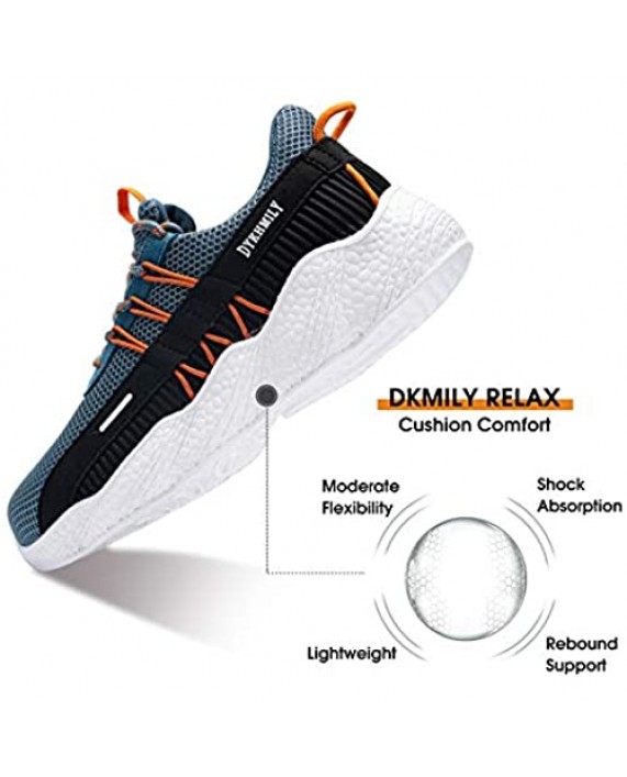 DYKHMILY Steel Toe Shoes for Women Cushion Lightweight Work Shoes Slip Resistant Breathable Safety Running Shoes D813