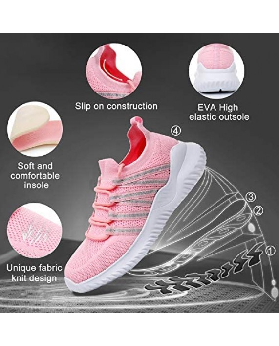 GEMAX Womens Walking Tennis Shoes - Slip on Mesh Memory Foam Lightweight Athletic Running Sneakers