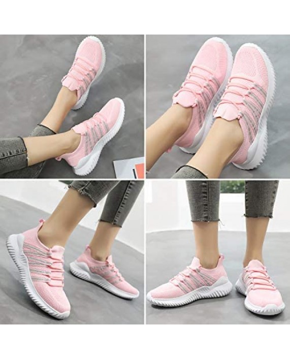 GEMAX Womens Walking Tennis Shoes - Slip on Mesh Memory Foam Lightweight Athletic Running Sneakers