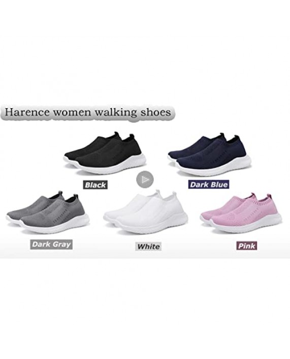 Harence Womens Comfortable Walking Shoes Breathable Mesh Slip on Sock Sneakers Lightweight Sports Athletic Running Shoe