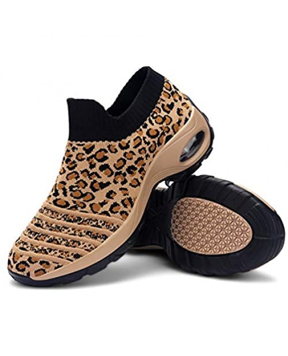 incarpo Womens Walking Shoes Sock Sneakers Slip on Breathable Mesh Platform Air Cushion Sneakers Sock Shoes