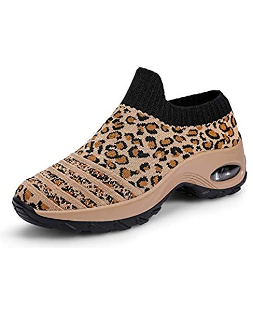 incarpo Womens Walking Shoes Sock Sneakers Slip on Breathable Mesh Platform Air Cushion Sneakers Sock Shoes