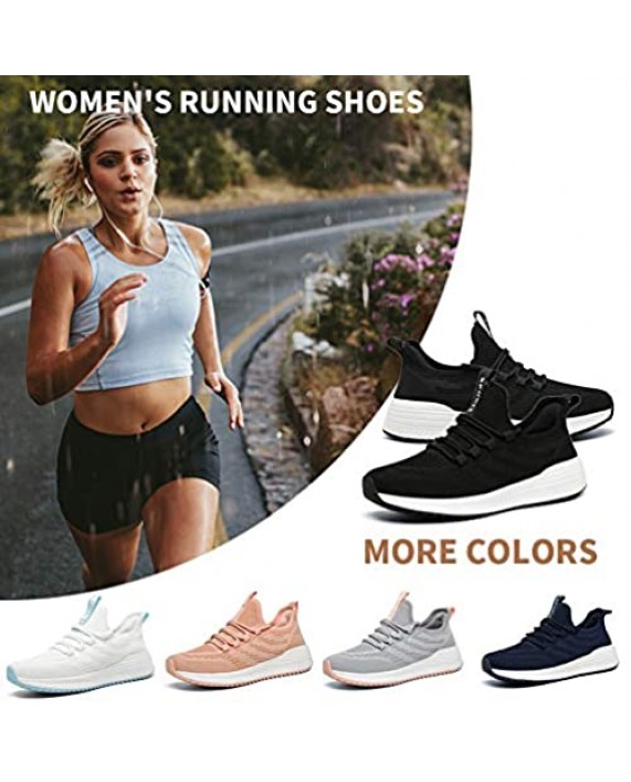 IPETSUN Women's Running Walking Shoes - Lightweight Memory Foam Sole Gym Tennis Breathable Mesh Sneakers Casual Shoes