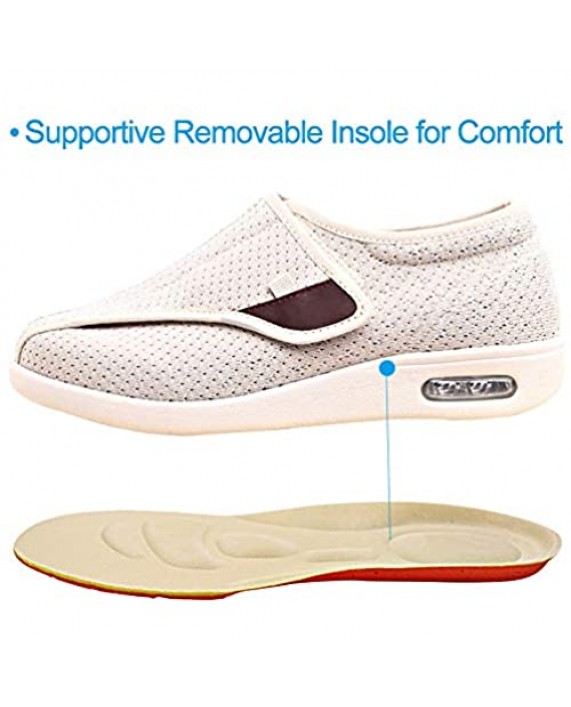 Orthoshoes Women's Diabetic Walking Shoes Comfort for Elderly Womens Edema Swollen Feet Breathable Mesh Supportive Sneakers Lightweight Adjustable Strap Plantar Fasciitis Slippers