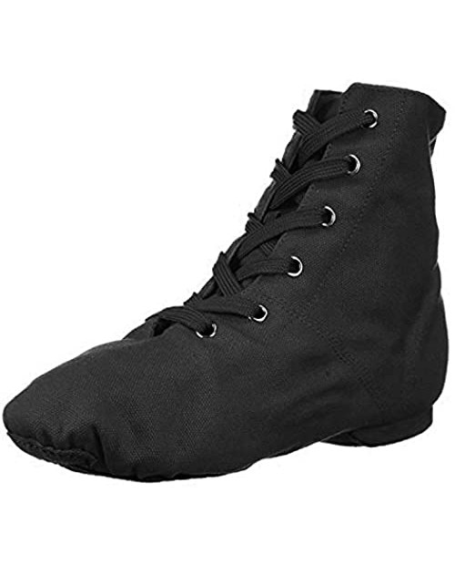 Danzcue Womens Canvas Lace up Jazz Boot Shoes