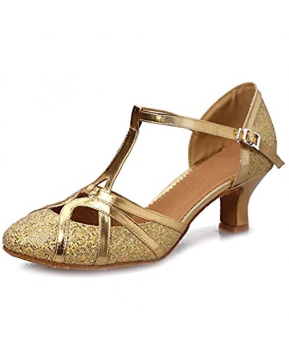 DKZSYIM Women's Fashion Ballroom Party Glitter Latin Dance Shoes Model CMJ-511