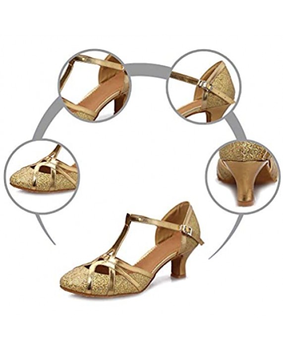 DKZSYIM Women's Fashion Ballroom Party Glitter Latin Dance Shoes Model CMJ-511