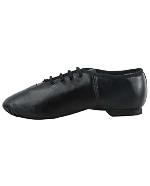 Dynadans Unisex PU Leather Upper Lace Up Jazz Shoe for Women and Men's Dance Shoes